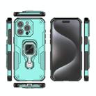 For iPhone 15 Pro Max Metal Kickstand TPU Hybrid PC Phone Case(Green) - 3