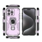 For iPhone 15 Pro Max Metal Kickstand TPU Hybrid PC Phone Case(Purple) - 3