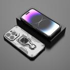 For iPhone 15 Pro Metal Kickstand TPU Hybrid PC Phone Case(Grey) - 2