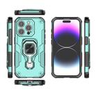 For iPhone 15 Pro Metal Kickstand TPU Hybrid PC Phone Case(Green) - 3