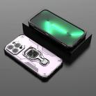 For iPhone 13 Pro Max Metal Kickstand TPU Hybrid PC Phone Case(Purple) - 2