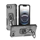 For iPhone 16e Metal Kickstand TPU Hybrid PC Phone Case(Black) - 1