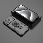 For iPhone 17 Pro Max Metal Kickstand TPU Hybrid PC Phone Case(Black) - 2