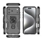 For iPhone 17 Pro Max Metal Kickstand TPU Hybrid PC Phone Case(Black) - 3