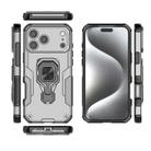 For iPhone 17 Pro Max Metal Kickstand TPU Hybrid PC Phone Case(Grey) - 3
