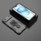 For iPhone 17 Air Metal Kickstand TPU Hybrid PC Phone Case(Black) - 2