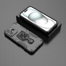 For iPhone 17 Metal Kickstand TPU Hybrid PC Phone Case(Black) - 2