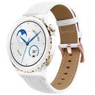 20mm Rose Gold Buckle Leather Watch Band(White) - 1