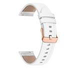 20mm Rose Gold Buckle Leather Watch Band(White) - 2