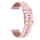 20mm Rose Gold Buckle Leather Watch Band(Pink) - 2