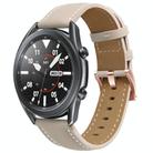 20mm Rose Gold Buckle Leather Watch Band(Apricot) - 1