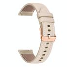 20mm Rose Gold Buckle Leather Watch Band(Apricot) - 2