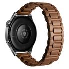 18mm I-shaped Three-piece Leather Magnetic Watch Band(Brown) - 1