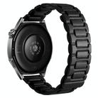 20mm I-shaped Three-piece Leather Magnetic Watch Band(Black) - 1