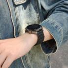 20mm I-shaped Three-piece Leather Magnetic Watch Band(Black) - 2