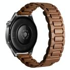 20mm I-shaped Three-piece Leather Magnetic Watch Band(Brown) - 1