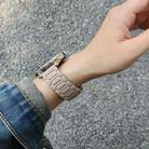 22mm I-shaped Three-piece Leather Magnetic Watch Band(Khaki) - 3
