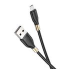 hoco U92 1.2m 2.4A USB to Micro USB Gold Collar Charging Data Cable(Black) - 1