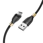 hoco U92 1.2m 2.4A USB to Micro USB Gold Collar Charging Data Cable(Black) - 2