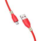 hoco U92 1.2m 2.4A USB to Micro USB Gold Collar Charging Data Cable(Red) - 2
