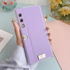 For Honor V Purse Transparent Edge Litchi Texture Phone Case(Purple) - 2