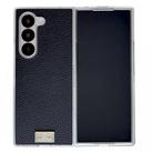 For Samsung Galaxy Z Fold5 Transparent Edge Litchi Texture Phone Case(Black) - 1