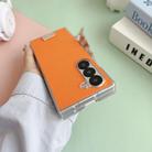 For Samsung Galaxy Z Fold5 Transparent Edge Litchi Texture Phone Case(Orange) - 3