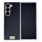 For Samsung Galaxy Z Fold6 Transparent Edge Litchi Texture Phone Case(Black) - 1