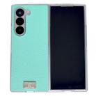 For Samsung Galaxy Z Fold6 Transparent Edge Litchi Texture Phone Case(Green) - 1