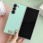 For Samsung Galaxy Z Fold6 Transparent Edge Litchi Texture Phone Case(Green) - 2
