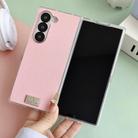 For Samsung Galaxy Z Fold6 Transparent Edge Litchi Texture Phone Case(Pink) - 2