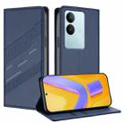 For vivo S17 / V29 5G Global Embossed Multi-functional Wallet Retro Leather Phone Case(Dark Blue) - 1