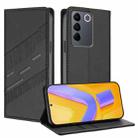 For vivo V27 5G / V27 Pro 5G Embossed Multi-functional Wallet Retro Leather Phone Case(Black) - 1
