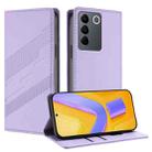 For vivo V27 5G / V27 Pro 5G Embossed Multi-functional Wallet Retro Leather Phone Case(Light Purple) - 1