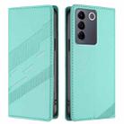 For vivo V27e 4G Global Embossed Multi-functional Wallet Retro Leather Phone Case(Mint Green) - 2