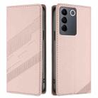 For vivo V27e 4G Global Embossed Multi-functional Wallet Retro Leather Phone Case(Pink) - 2