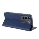 For vivo V27e 4G Global Embossed Multi-functional Wallet Retro Leather Phone Case(Dark Blue) - 3
