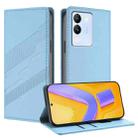 For vivo V29e 5G / Y200 5G Global Embossed Multi-functional Wallet Retro Leather Phone Case(Light Blue) - 1