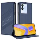 For vivo V29e 5G / Y200 5G Global Embossed Multi-functional Wallet Retro Leather Phone Case(Dark Blue) - 1