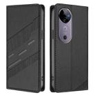 For vivo V40 5G Global Embossed Multi-functional Wallet Retro Leather Phone Case(Black) - 2