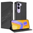 For vivo V40 Lite 5G Global Embossed Multi-functional Wallet Retro Leather Phone Case(Black) - 1