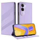 For vivo V40 Lite 5G Global Embossed Multi-functional Wallet Retro Leather Phone Case(Light Purple) - 1