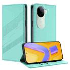 For vivo V40e 5G India / iQOO Z9s 5G Embossed Multi-functional Wallet Retro Leather Phone Case(Mint Green) - 1