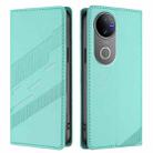 For vivo V50 5G Global Embossed Multi-functional Wallet Retro Leather Phone Case(Mint Green) - 2