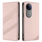 For vivo V50 5G Global Embossed Multi-functional Wallet Retro Leather Phone Case(Pink) - 2
