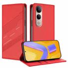 For vivo V50 Lite 5G Embossed Multi-functional Wallet Retro Leather Phone Case(Red) - 1