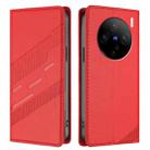 For vivo X100s 5G Global Embossed Multi-functional Wallet Retro Leather Phone Case(Red) - 2