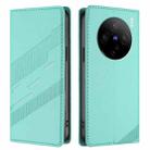 For vivo X100s 5G Global Embossed Multi-functional Wallet Retro Leather Phone Case(Mint Green) - 2