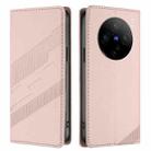 For vivo X100s 5G Global Embossed Multi-functional Wallet Retro Leather Phone Case(Pink) - 2