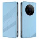 For vivo X100s 5G Global Embossed Multi-functional Wallet Retro Leather Phone Case(Light Blue) - 2